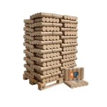 Heizfuxx Nestro XL Blau Holzbriketts Hartholz – 960 kg Palette (96×10 kg), Heizwert ≥4,8 kWh/kg, Rundbriketts