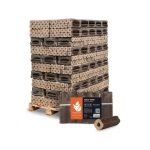 Heizfuxx PiniKay Quadro Holzbriketts Hartholz – 960 kg Palette (96×10 kg), Heizwert ≥4,8 kWh/kg, Vierkant mit Loch