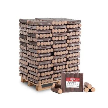 Spark Hartholzbriketts Buche Rund – 960 kg Palette (96×10 kg), Heizwert ≥4,8 kWh/kg, Buche, Premium Kaminbriketts