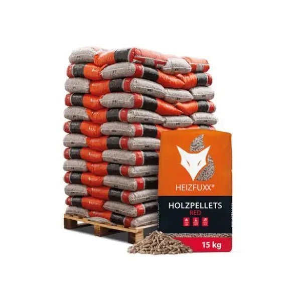 Designsanstitre_7_75068415-8f47-4dda-b5b2-ce83e01ba1aa-1-1.jpg Heizfuxx Holzpellets Red ENplus A1 – 975 kg Palette (65×15 kg), Heizwert ≥4,6 kWh/kg, Nadelholz – Bild 1